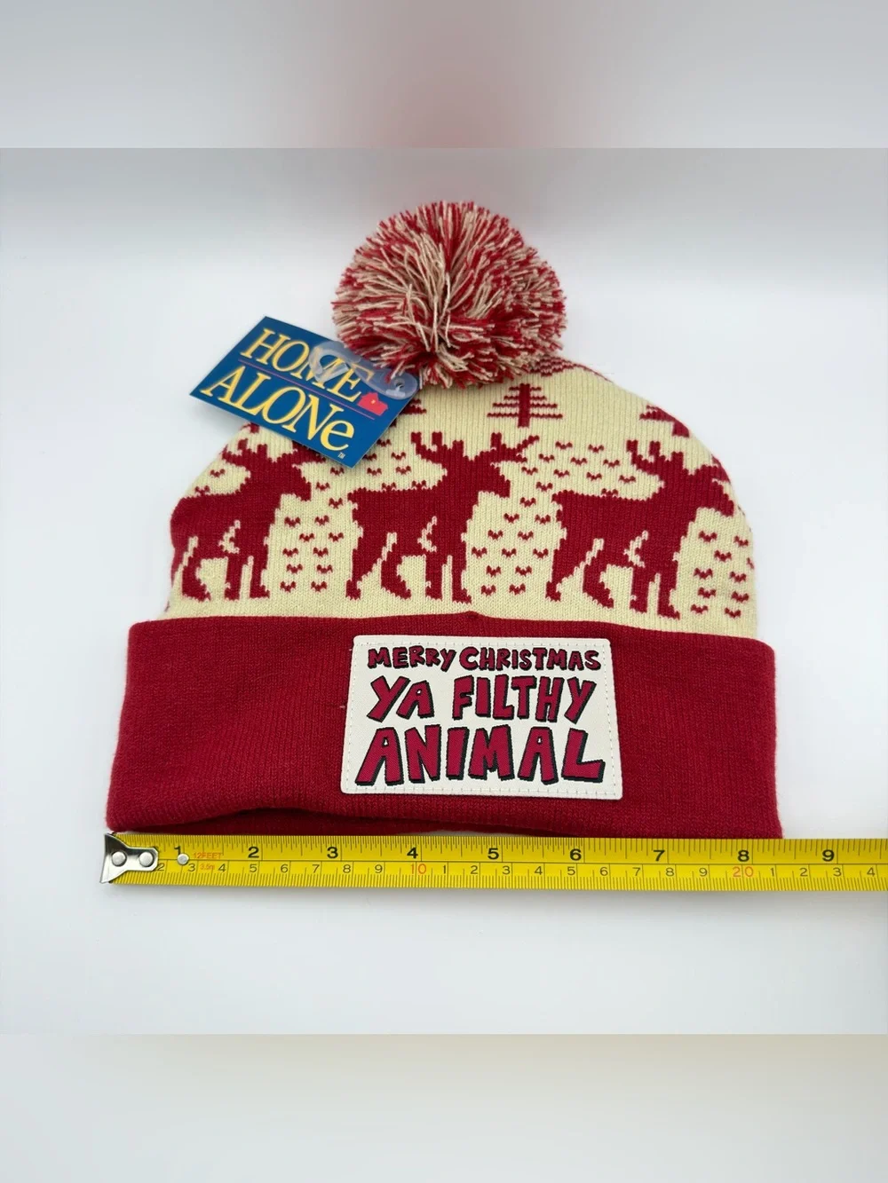 Merry Christmas Ya Filthy Animal Red & Cream Beanie